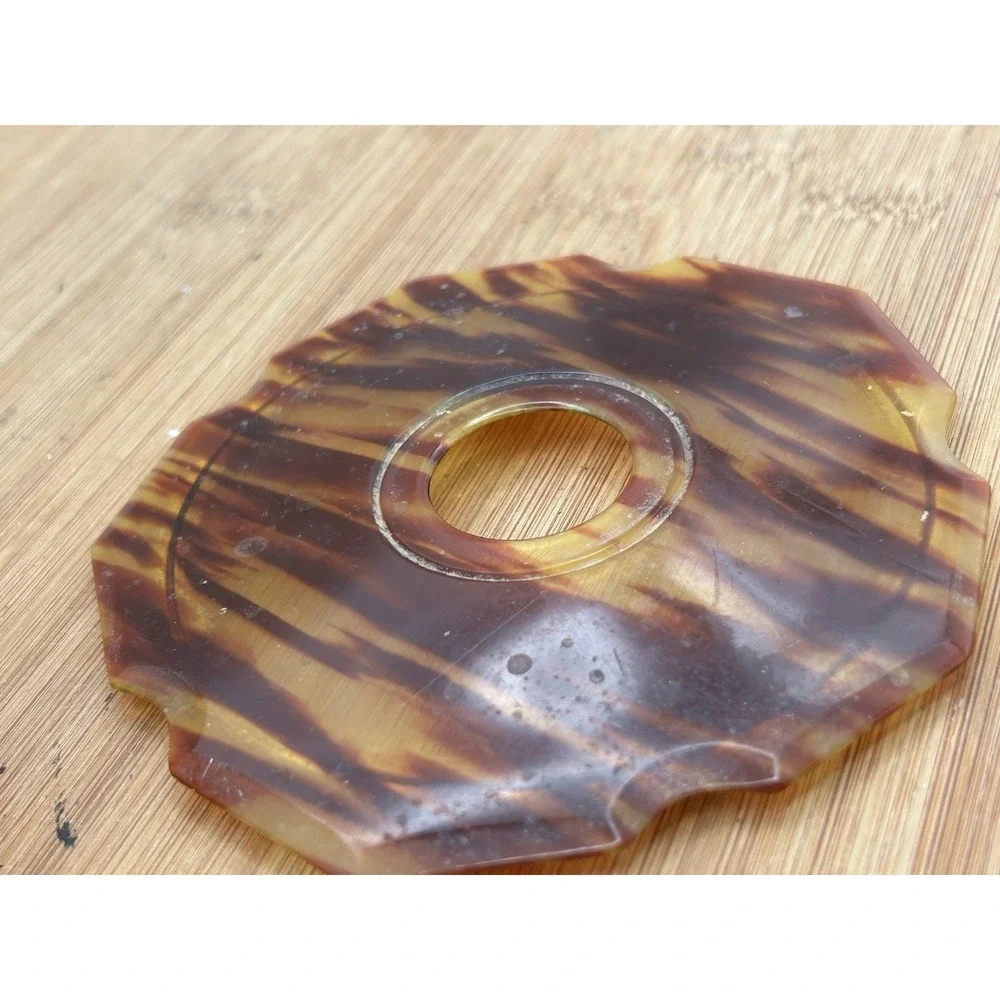 Vintage‎ Celluloid Faux Tortoise Shell Vanity Powder Trinket Box